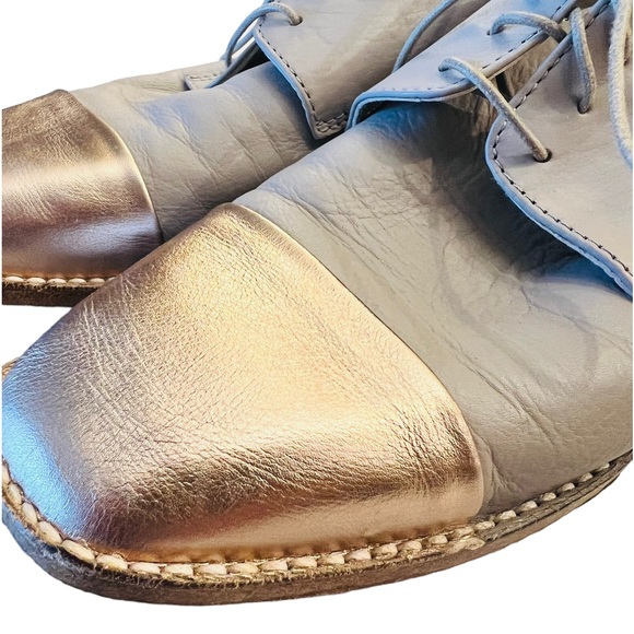 Attilio Giusti Leombruni Lace up Oxford Metallic Leather Made in Italy Size 39 - Picture 6 of 13
